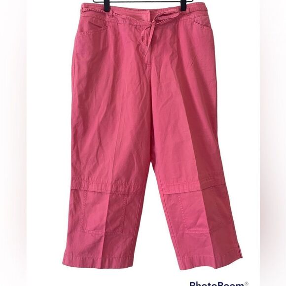 NWT J Jill Womens Crop Pants Lightweight Cotton Pink Size 12P - Picture 1 of 4